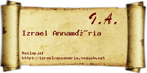 Izrael Annamária névjegykártya